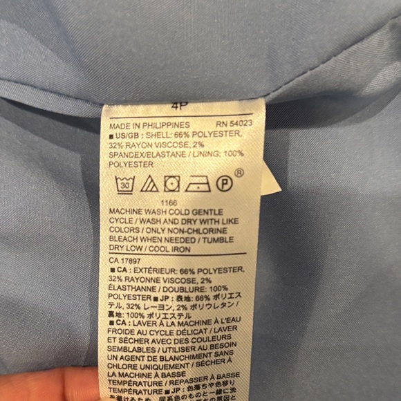 Banana Republic Women’s Elegant Sleeveless Sky Blue Dress, Size 4 petite - Picture 8 of 9